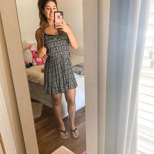 Floral Black Mini Dress